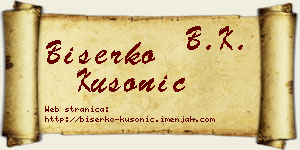 Biserko Kusonić vizit kartica